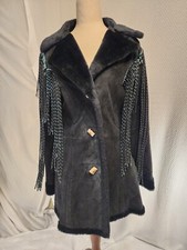 Scully Western Suede Coat With Twisted Fringe And Native Embellishments...