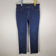 Duluth Trading Co. Blue Denim Womens Straight Leg Jeans 10x31 Cotton Blend