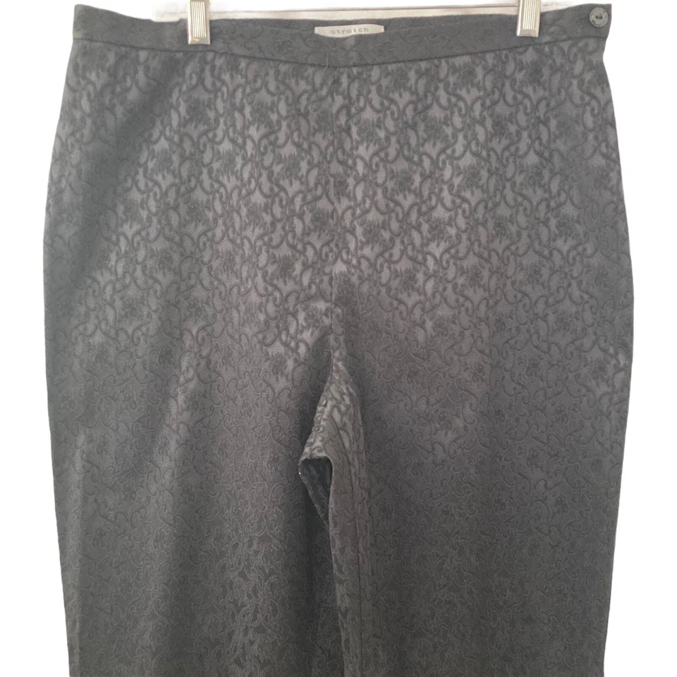 Pantalones Nine & Co elásticos negros brocados para mujer talla grande 16 Foto 4 de 4