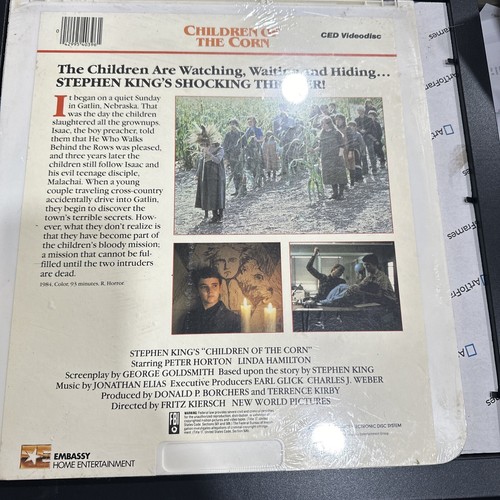 Vidéodisque Children of the Corn CED TRÈS RARE ! NOS ! Scellé ! VIDÉO Embassy Home - Photo 2/2