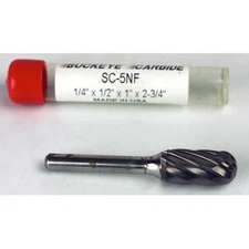 Carbide Burr (SC-5NF) Cylindrical Ball Nose - Aluminum Cut - 1/4 x 1/2 x 1 x 2 3
