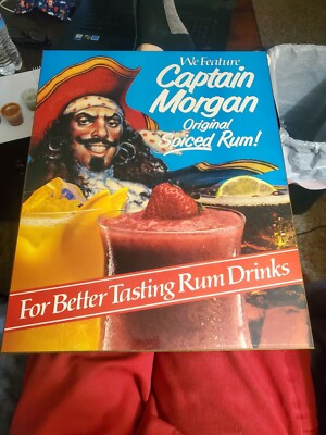 Very rare Captain Morgan Rum 20x16 bar sign vintage pub beer wooden ...