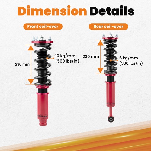 Suspensión roscada para Honda Accord VI 4 puertas sedán CG1 CG5 CG6 1998-2002 Coilover - Imagen 5 de 12