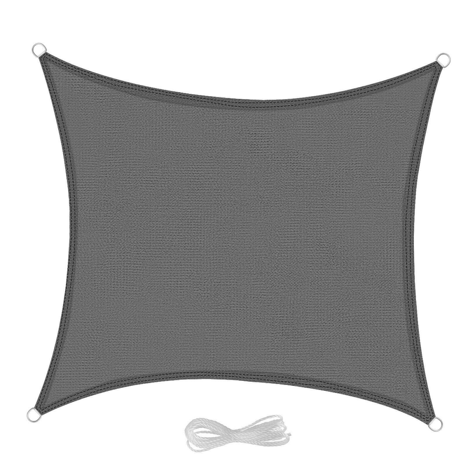 Sonnensegel 9x10 Meter HDPE Mit UV-Schutz - Inklusive Seile & Befestigungsset Für Garten, Terrasse, Balkon (Hellgrau)