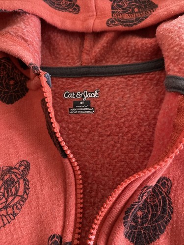 Car & Jack Boys Orange Brown Bears Long Sleeve Full Zip Hoodie 2T - Picture 8 of 8