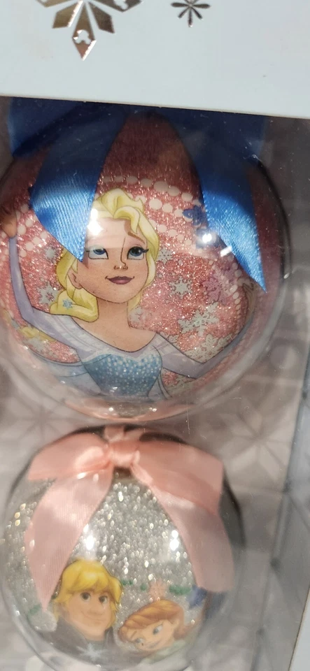 Disney Store Sketchbook Frozen Ornament Ball Set 6 Elsa Anna Olaf Christmas - Image 3 of 4