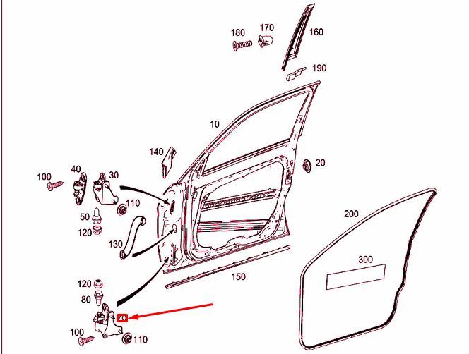 MERCEDES-BENZ GLK X204 Front Right Door Bottom Hinge A2047201237