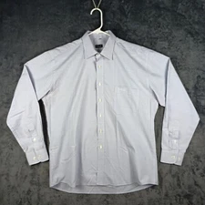 Paul Smith London Shirt Men Size 42 Blue Pale Plaid Windowpane Button Up