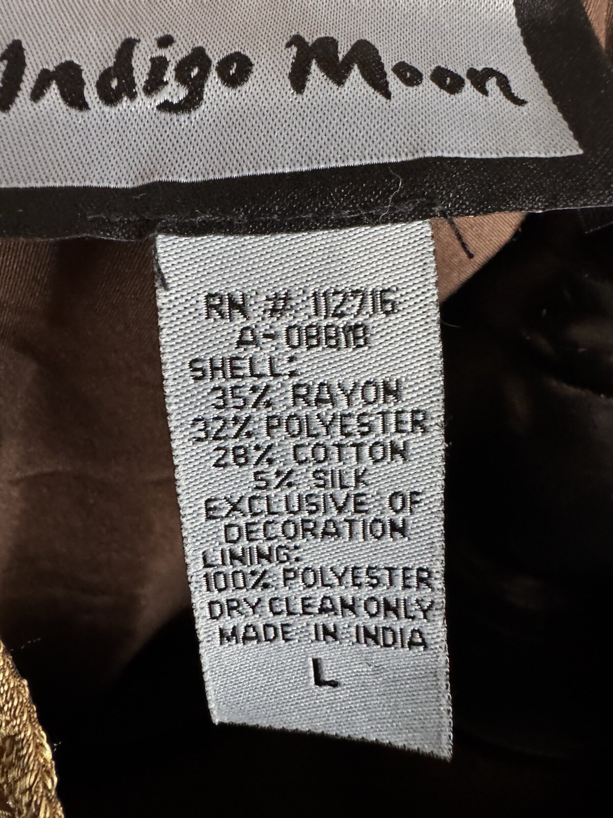 Vintage Indigo Moon Patchwork Jacket L - image 9