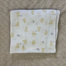 Aden Anais Disney Baby Winnie the Pooh Bear Swaddle Blanket Yellow White Gray