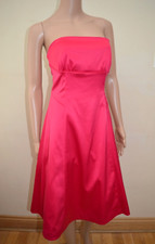  M&S Autograph Raspberry Pink Sleeveless Piping Prom Dress Sz UK 10