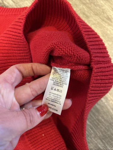 NWT CHAPS Red V-Neck Logo Sweater Vest Sz 8 100% cotton $36 - Picture 9 of 10