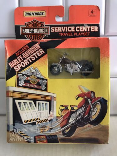 Matchbox Harley Davidson Service Center Travel Playset & Sportster Vtg 1993 - Picture 1 of 4