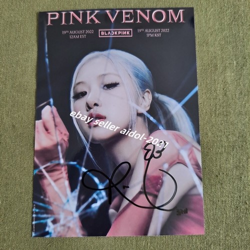 Blackpink ROSE JENNIE JISOO LISA PINK VENOM PHOTO 5*7 AUTOGRAPHED K-POP - Picture 7 of 11