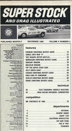 1969 Javelin, Dart, Firebird, Cougar, Barracuda in vintage Super Stock Magazine - Picture 2 of 2