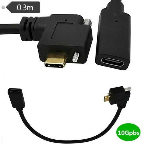 USB-C 3.1 Female to USB-C Male Data Charge Panel Mount Cable 10Gbps 5A 0.3m - Picture 1 of 10