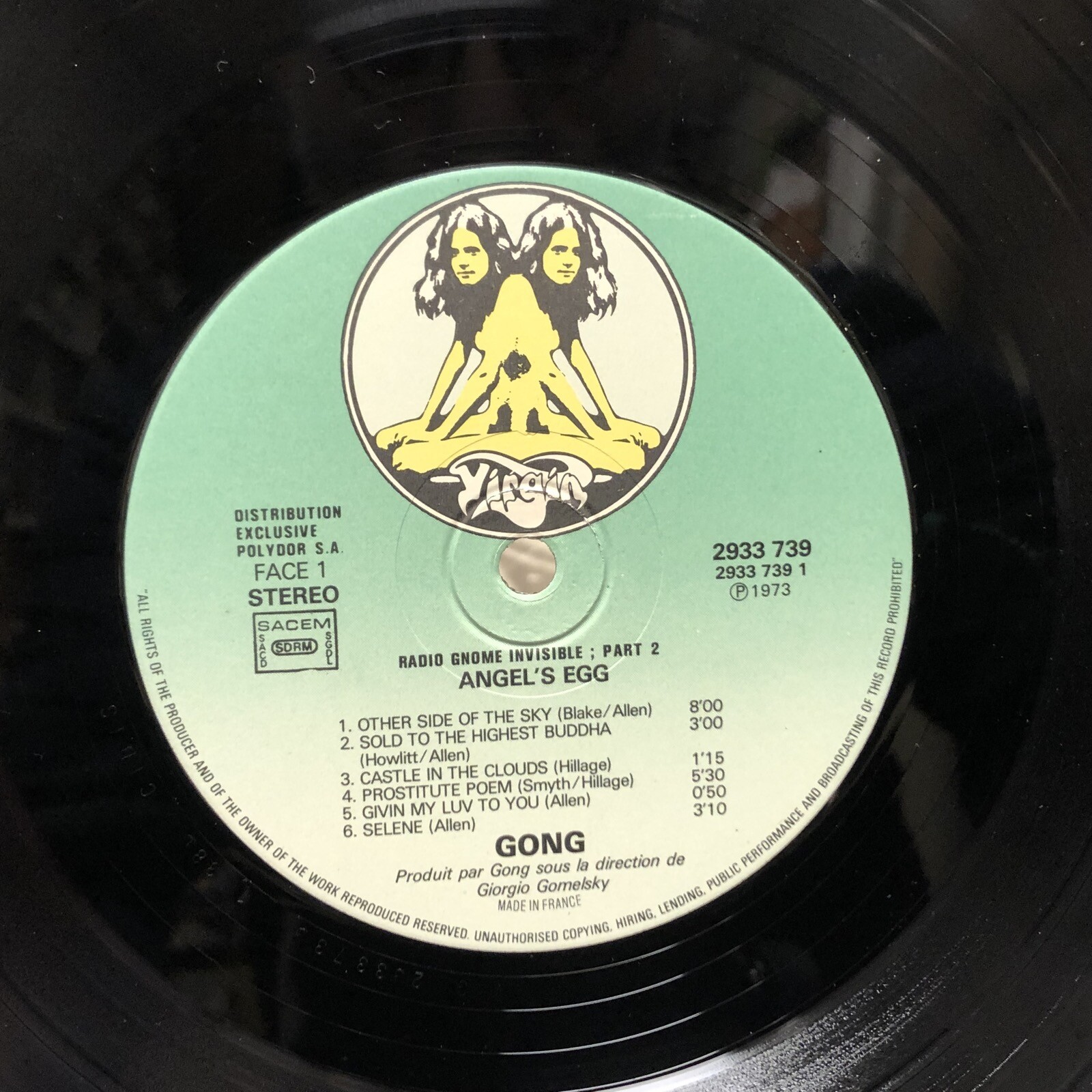 Gong ANGEL'S Egg LP Ex/Ex+ 1978 France 1st Press Virgin 2933 739