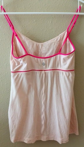 Lululemon Womens 6 Tank Top Cami Top Pink Adjustable Straps Built in Bra No pads - Picture 2 of 6