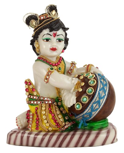 Lord Krishna Makhan Chor Idol Statue Figurine Showpiece (19 x 15 x 9 cm) - Picture 4 of 7