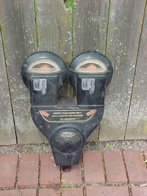 1960s DUNCAN DOUBLE HEAD PARKING METER MECHANICAL CLOCKS WORKS 25
