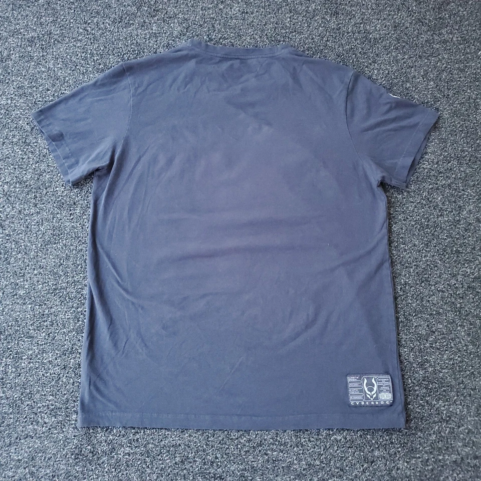 Cyberdog Shirt Mens XXL Graphic Tee London Dog Rave The Queen Spellout Blue - image 2 of 4