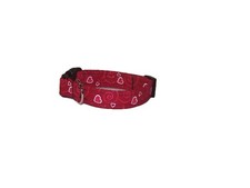 Wet Nose Designs Sweetheart Dog Collar White Hearts Red Valentines Day Glitter