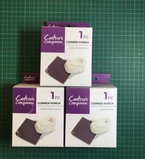 Crafters Companion Eckstanzer x 3 - Kelch Fächer faltbar - Schneeflocke - Stechpalme - Brandneu in Verpackung