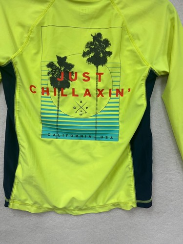 GAP Yellow & Navy Long Sleeve Rash Guard Swim Shirt M (8) #8614 - Picture 7 of 9