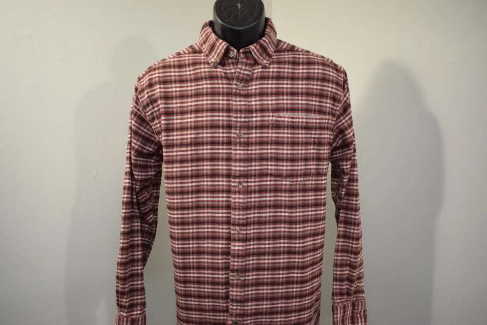 Camisa de franela con botones de caquis de montaña a cuadros manga larga senderismo para hombre mediana Foto 2 de 4