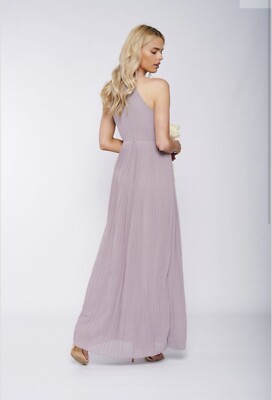 TFNC GREY BRIDESMAID MAXI DRESS PLEATED RUCHED WEDDING PARTY PLEAT LONG 8  New | eBay