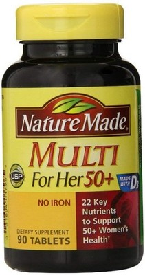 Nature Made Multi for Her 50+ Vitamin/Mineral Tablets 90 90 Count (Pack of 5) 