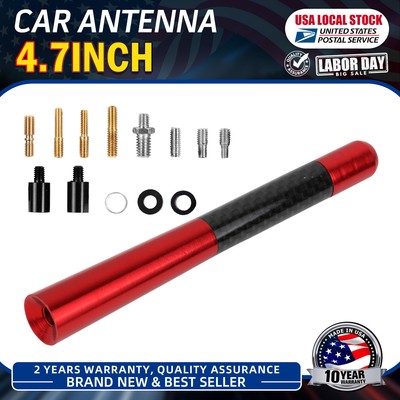4.7 Inch For Toyota Carbon Fiber  Red  Antenna Mast AM/FM Radio Replacement kit