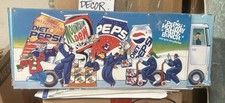 VINTAGE PEPSI Limited Edition WINTER HOLIDAY SODA CANS w/Delivery Truck DISPLAY