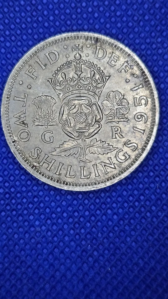 Reino Unido dos chelines (florín) 1947, 1954, 1951x2 Foto 4 de 4