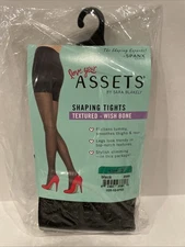 Spanx Assets Shaping Tights Wish Bone Textured Black Size 3 NWT New in Box