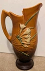 Roseville Pottery Freesia 1945 Brown Mid Century Modern Ewer Pitcher Vase 20-10