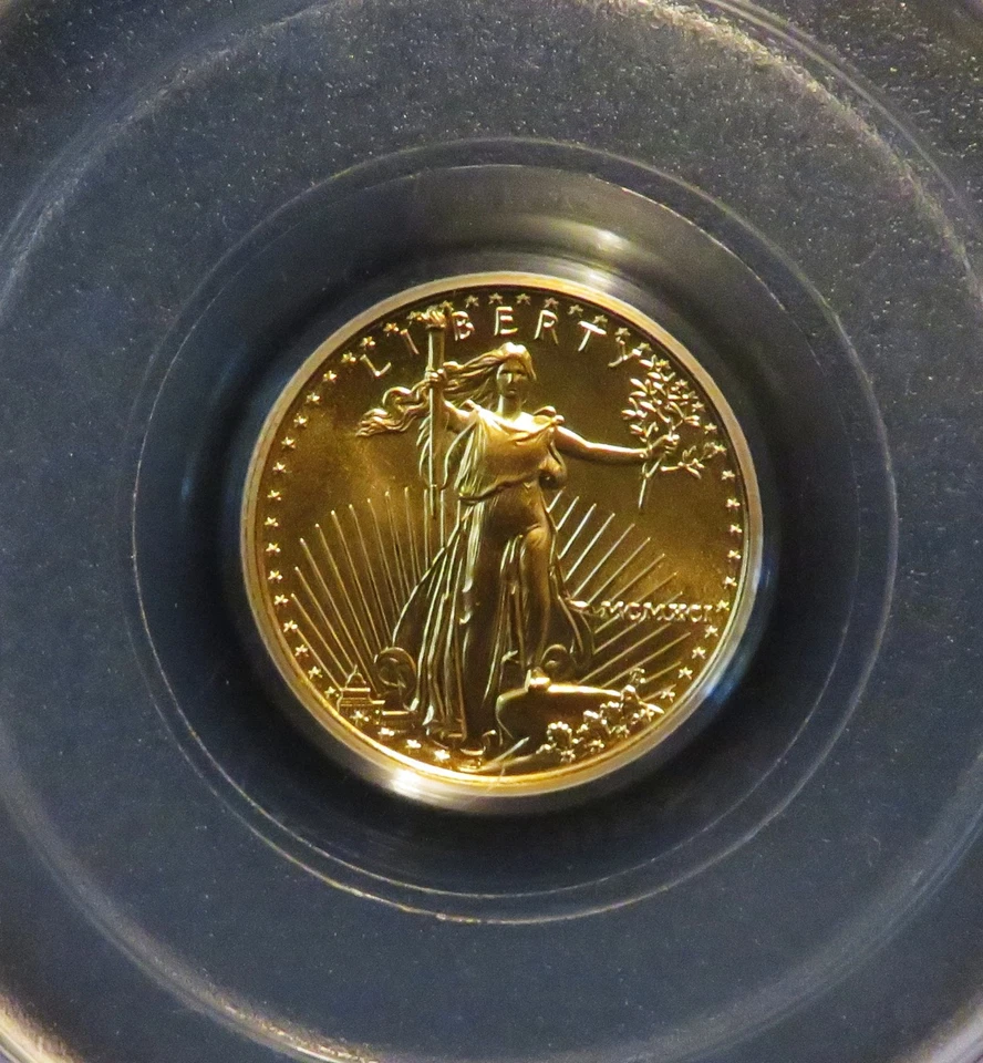 1991-P GOLD Eagle $5 1/10oz. PCGS MS69 - Image 2 of 4