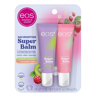 eos 24H Moisture Lip Balm Raspberry Kiwi Strawberry 2-Pack 0.35oz