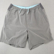 Birddogs Shorts Mens Large Gray Athletic Stretch Lined Drawstring Zip Pocket