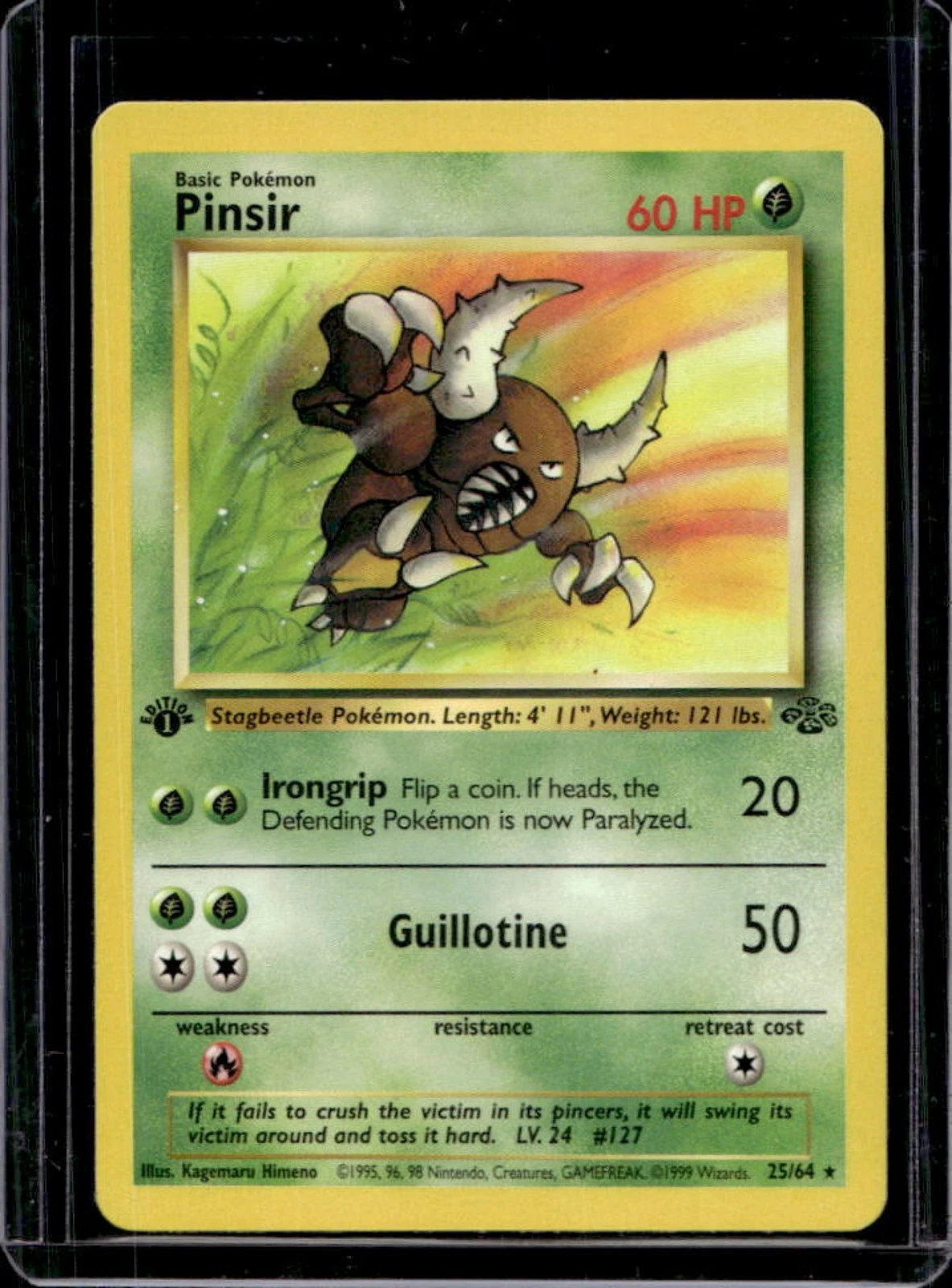1999 Pokemon Jungle 1st Edition Pinsir #25/64