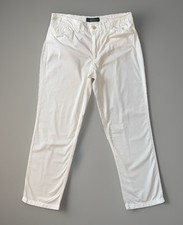 Vtg Lauren Ralph Lauren White Pants 6 Straight Leg High Rise Cotton Fits 32x28