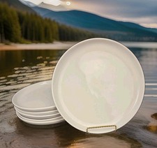 6 Better Homes & Gardens Blush Vivian Stoneware White Dinner Plates 10.5"W