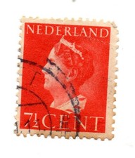 Netherlands 1947, Queen Wilhelmina in red, 7 1/2 cents 2