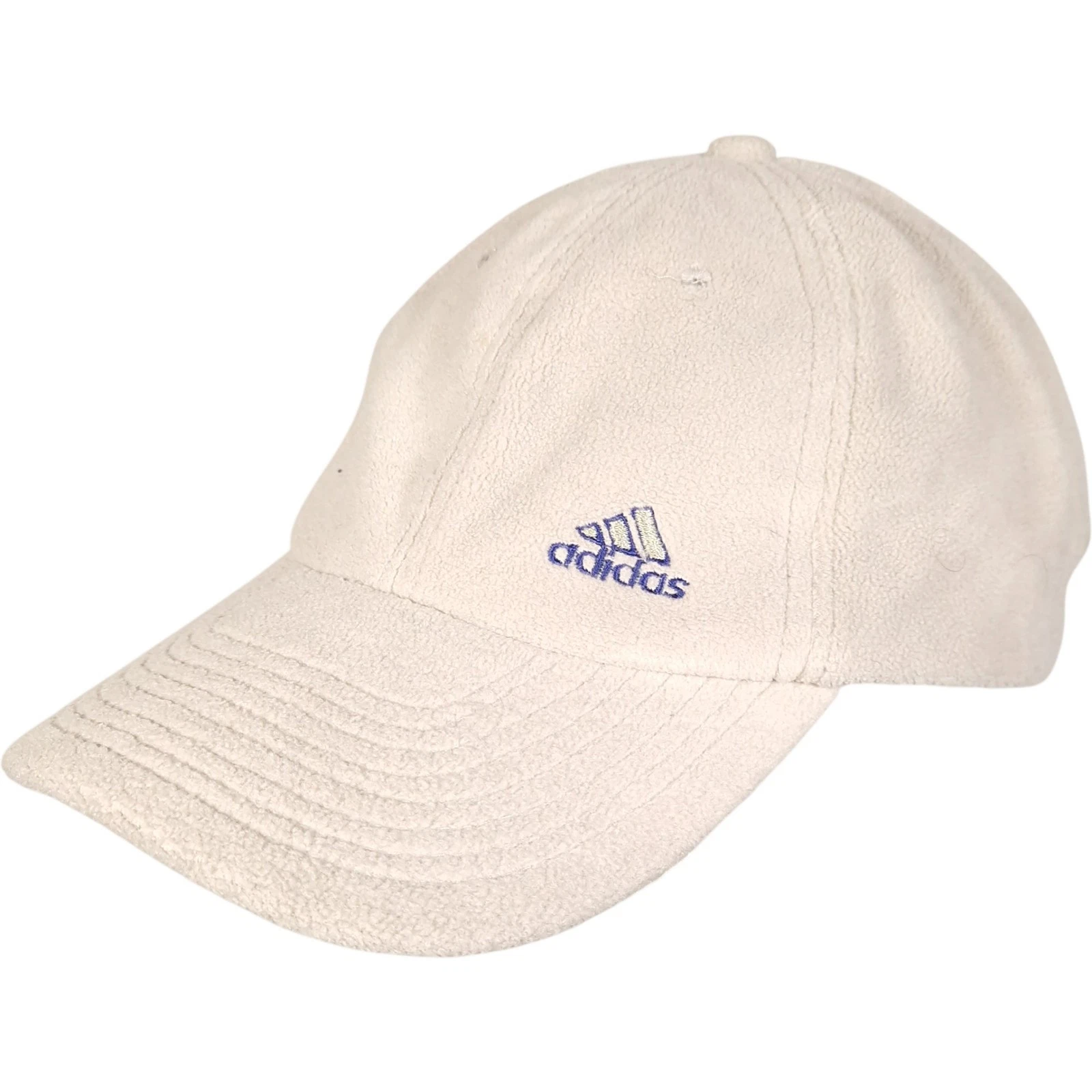 90's Adidas Fleece Baseball Cap One Size Men's Beige 100% Cotton Hat