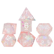 SDZ0014-05 Sirius Dice Role Playing Game Dice Set (7): Sharp Pink Fairy