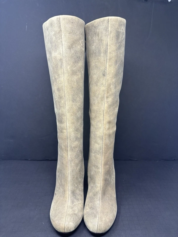 Fossil Womens US 6.5 EUR 36.5 Brown Leather Distressed Look Knee High Boots - Image 2 of 4