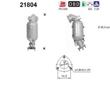 Katalysator AS 21804 für OPEL ADAM M13 CORSA X15 ASTRA B16 Sports Tourer Turbo