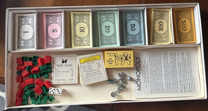 Vintage 1970 Monopoly Board Game Parker Brothers Complete, Metal Pieces