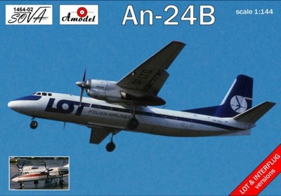 Antonov An-24B Polish/DDR airlines / 1:144 - Amodel 1464-02