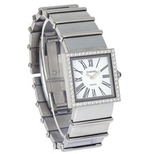 Chanel Mademoiselle 22 mm Quartz Watch SS Diamond Silver Y.K.****** 125472